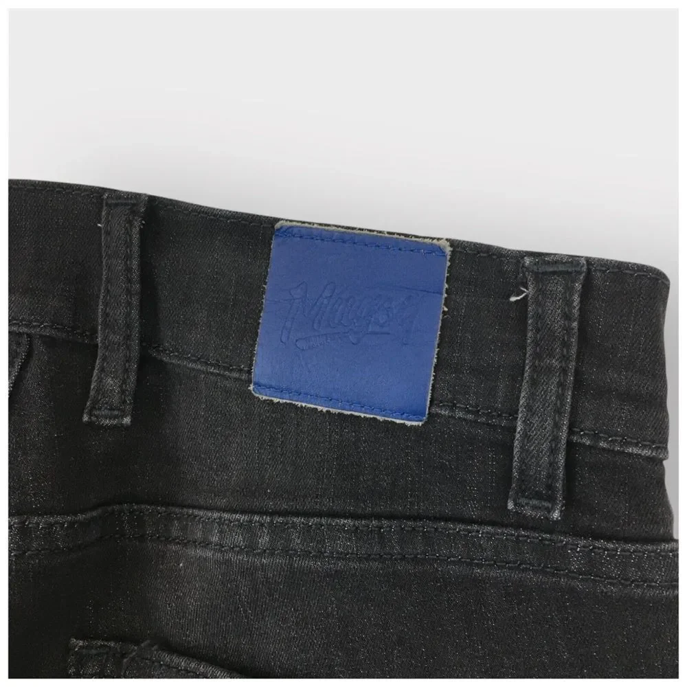 Mugsy Mags Jeans Mens Size 30x32 Faded Black‎ Washed Stretch Denim Tapered Leg